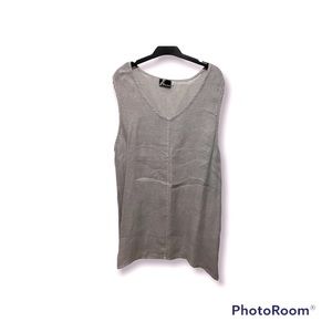 Fenini gray linen tank overshirt Sz L